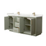 Wyndham Collection Strada 72" Free Standing Double Basin Vanity Set with Cabinet and Quartz Vanity Top