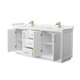 Wyndham Collection Strada 72" Free Standing Double Basin Vanity Set with Cabinet and Quartz Vanity Top