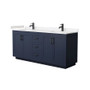 Wyndham Collection Miranda 72" Free Standing Double Basin Vanity Set with Cabinet and Cultured Marble Vanity Top