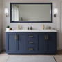 Wyndham Collection Miranda 72" Free Standing Double Basin Vanity Set with Cabinet and Cultured Marble Vanity Top