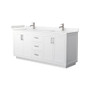 Wyndham Collection Miranda 72" Free Standing Double Basin Vanity Set with Cabinet and Cultured Marble Vanity Top