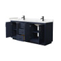 Wyndham Collection Miranda 72" Free Standing Double Basin Vanity Set with Cabinet and Cultured Marble Vanity Top