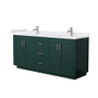 Wyndham Collection Miranda 72" Free Standing Double Basin Vanity Set with Cabinet and Cultured Marble Vanity Top