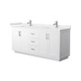 Wyndham Collection Miranda 72" Free Standing Double Basin Vanity Set with Cabinet and Cultured Marble Vanity Top