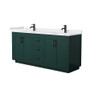 Wyndham Collection Miranda 72" Free Standing Double Basin Vanity Set with Cabinet and Cultured Marble Vanity Top