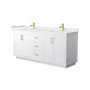 Wyndham Collection Miranda 72" Free Standing Double Basin Vanity Set with Cabinet and Cultured Marble Vanity Top