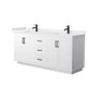 Wyndham Collection Miranda 72" Free Standing Double Basin Vanity Set with Cabinet and Cultured Marble Vanity Top