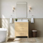 Wyndham Collection Isola 30" Free Standing Single Basin Vanity Set with Cabinet and Quartz Vanity Top