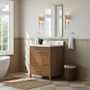 Wyndham Collection Isola 30" Free Standing Single Basin Vanity Set with Cabinet and Quartz Vanity Top