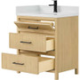 Wyndham Collection Isola 30" Free Standing Single Basin Vanity Set with Cabinet and Quartz Vanity Top
