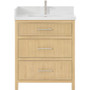 Wyndham Collection Isola 30" Free Standing Single Basin Vanity Set with Cabinet and Quartz Vanity Top