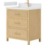 Wyndham Collection Isola 30" Free Standing Single Basin Vanity Set with Cabinet and Quartz Vanity Top