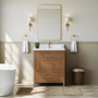 Wyndham Collection Isola 30" Free Standing Single Basin Vanity Set with Cabinet and Quartz Vanity Top