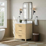 Wyndham Collection Isola 30" Free Standing Single Basin Vanity Set with Cabinet and Quartz Vanity Top