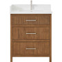 Wyndham Collection Isola 30" Free Standing Single Basin Vanity Set with Cabinet and Quartz Vanity Top