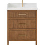 Wyndham Collection Isola 30" Free Standing Single Basin Vanity Set with Cabinet and Quartz Vanity Top