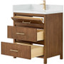Wyndham Collection Isola 30" Free Standing Single Basin Vanity Set with Cabinet and Quartz Vanity Top