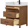 Wyndham Collection Isola 30" Free Standing Single Basin Vanity Set with Cabinet and Quartz Vanity Top