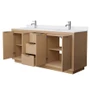 Wyndham Collection Maroni 72" Free Standing Double Basin Vanity Set with Cabinet and Cultured Marble Vanity Top
