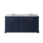Wyndham Collection Avery 72" Free Standing Double Basin Vanity Set with Cabinet and Marble Vanity Top