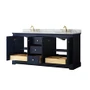 Wyndham Collection Avery 72" Free Standing Double Basin Vanity Set with Cabinet and Marble Vanity Top