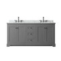 Wyndham Collection Avery 72" Free Standing Double Basin Vanity Set with Cabinet and Marble Vanity Top