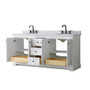 Wyndham Collection Avery 72" Free Standing Double Basin Vanity Set with Cabinet and Marble Vanity Top