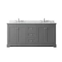 Wyndham Collection Avery 72" Free Standing Double Basin Vanity Set with Cabinet and Marble Vanity Top