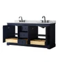Wyndham Collection Avery 72" Free Standing Double Basin Vanity Set with Cabinet and Marble Vanity Top