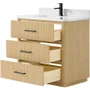 Wyndham Collection Francesca 36" Free Standing Single Basin Vanity Set with Cabinet and Quartz Vanity Top