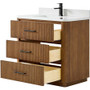 Wyndham Collection Francesca 36" Free Standing Single Basin Vanity Set with Cabinet and Quartz Vanity Top