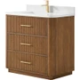 Wyndham Collection Francesca 36" Free Standing Single Basin Vanity Set with Cabinet and Quartz Vanity Top