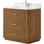 Wyndham Collection Francesca 36" Free Standing Single Basin Vanity Set with Cabinet and Quartz Vanity Top