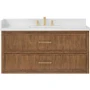 Wyndham Collection Isola WM 48" Wall Mounted Single Basin Vanity Set with Cabinet and Quartz Vanity Top