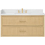 Wyndham Collection Isola WM 48" Wall Mounted Single Basin Vanity Set with Cabinet and Quartz Vanity Top