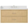 Wyndham Collection Isola WM 48" Wall Mounted Single Basin Vanity Set with Cabinet and Quartz Vanity Top