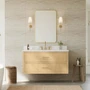 Wyndham Collection Isola WM 48" Wall Mounted Single Basin Vanity Set with Cabinet and Quartz Vanity Top