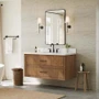 Wyndham Collection Isola WM 48" Wall Mounted Single Basin Vanity Set with Cabinet and Quartz Vanity Top