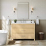 Wyndham Collection Isola 48" Free Standing Single Basin Vanity Set with Cabinet and Quartz Vanity Top