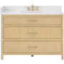 Wyndham Collection Isola 48" Free Standing Single Basin Vanity Set with Cabinet and Quartz Vanity Top