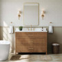 Wyndham Collection Isola 48" Free Standing Single Basin Vanity Set with Cabinet and Quartz Vanity Top
