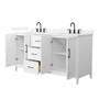 Wyndham Collection Elan 66" Free Standing Double Basin Vanity Set with Cabinet and Quartz Vanity Top