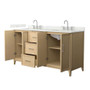 Wyndham Collection Elan 66" Free Standing Double Basin Vanity Set with Cabinet and Quartz Vanity Top