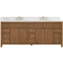 Wyndham Collection Rian 84" Free Standing Double Basin Vanity Set with Cabinet and Quartz Vanity Top