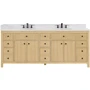 Wyndham Collection Rian 84" Free Standing Double Basin Vanity Set with Cabinet and Quartz Vanity Top