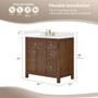 Wyndham Collection Pendry 35" Single Free Standing Vanity Cabinet Only - Less Vanity Top