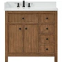 Wyndham Collection Rian 36" Free Standing Single Basin Vanity Set with Cabinet and Quartz Vanity Top