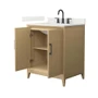 Wyndham Collection Janna 30" Free Standing Single Basin Vanity Set with Cabinet and Quartz Vanity Top