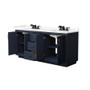 Wyndham Collection Miranda 72" Free Standing Double Basin Vanity Set with Cabinet and Quartz Vanity Top