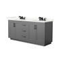 Wyndham Collection Miranda 72" Free Standing Double Basin Vanity Set with Cabinet and Quartz Vanity Top
